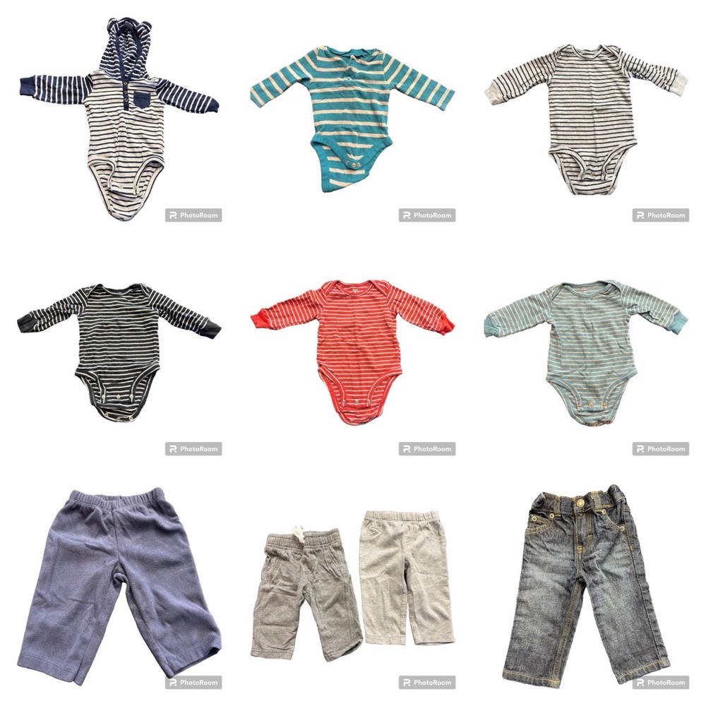 Gender Neutral Lot of Fall Baby Clothes - Onesies and Pants (3-6 Months)